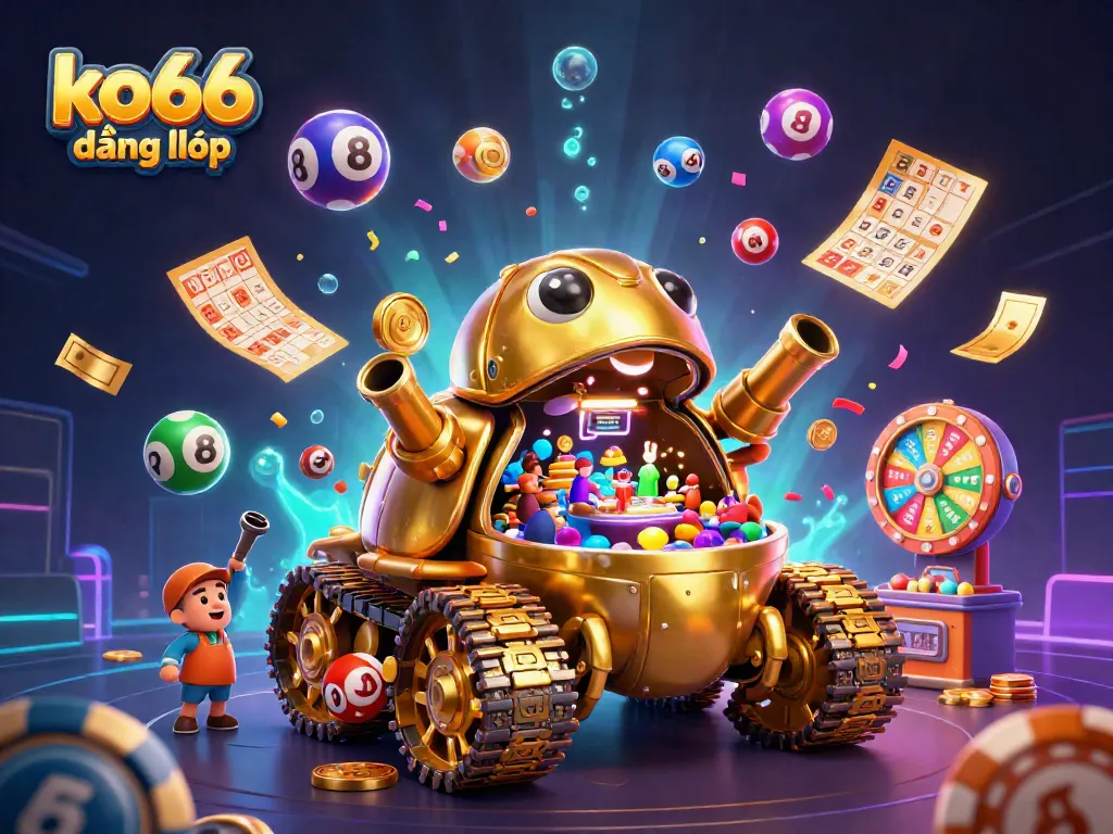 Experience thrilling gaming with ko66 đăng nhập in a vibrant 3D casino scene packed with excitement.