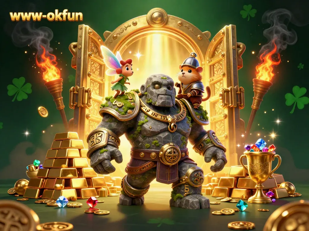 Engage in exciting gameplay at www-okfun, featuring vibrant casino treasures and magical characters.