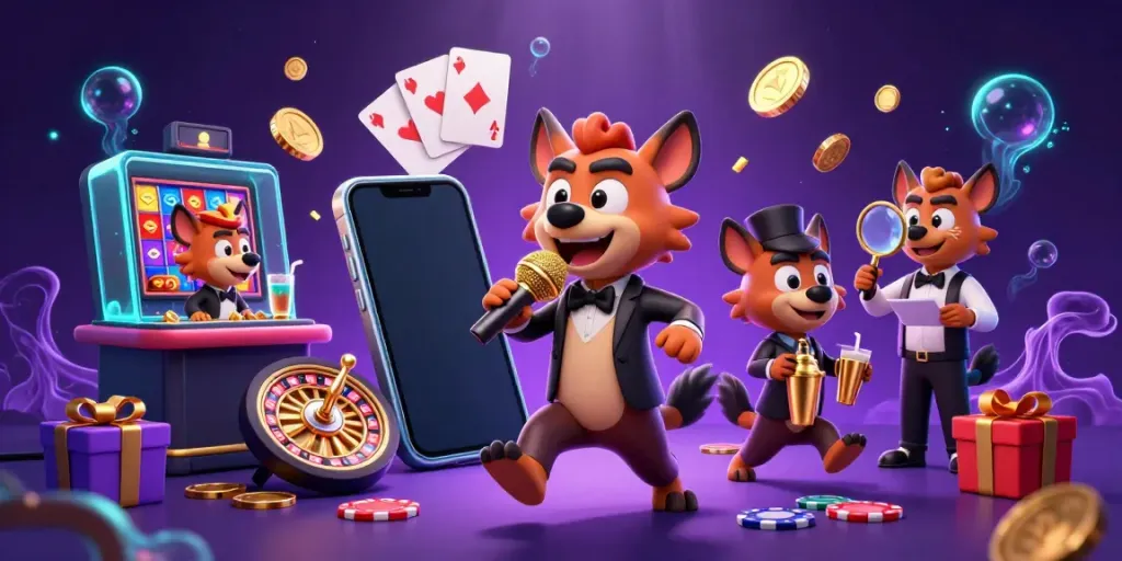 Experience the thrill of sky exchange id create with hyenas running a comedy casino club in a vibrant 3D illustration.