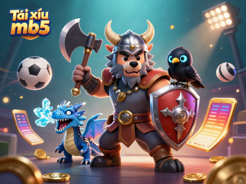 Experience Tài xỉu mb5 with dynamic gaming action in this vibrant 3D casino scene