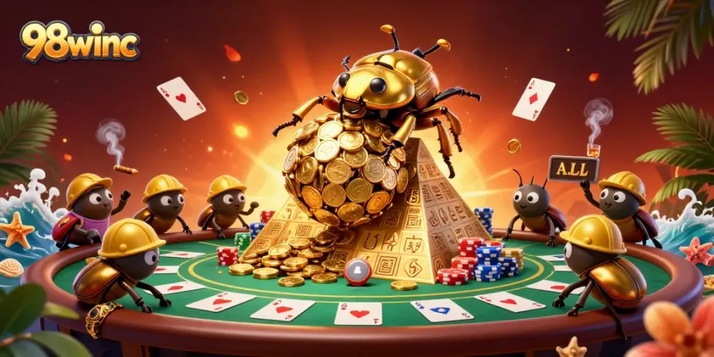 Experience thrilling fun at 98winc with a dynamic 3D casino scene full of excitement and gameplay.
