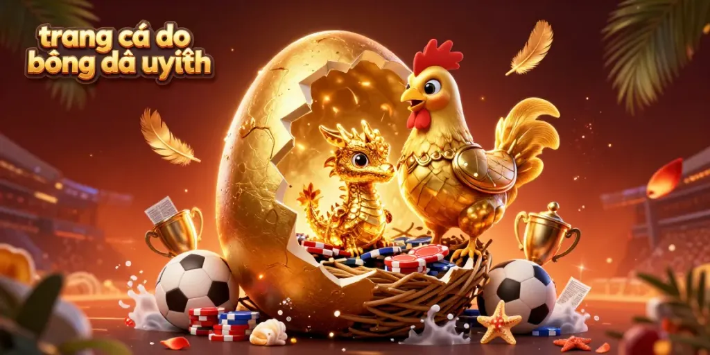 Experience trust and excitement in trang cá độ bóng đá uy tín with a stunning golden dragon and dynamic sports betting elements.