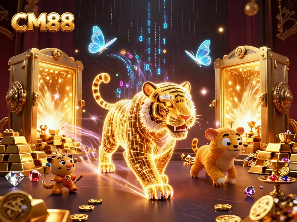 Experience thrilling wins at CM88 with golden treasures and vibrant casino elements.