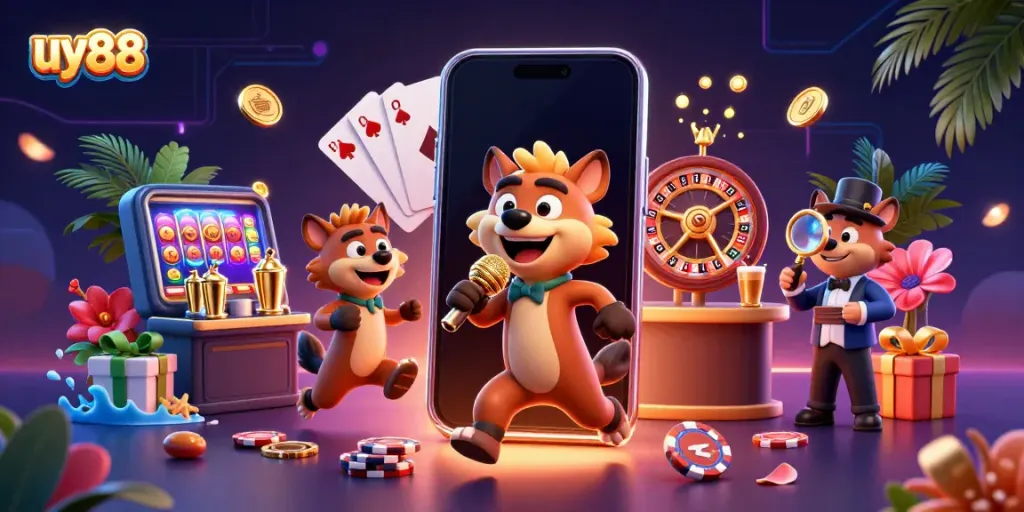 Experience the vibrant energy of uy88 casino club with hyenas in action, showcasing gaming excitement and entertainment.