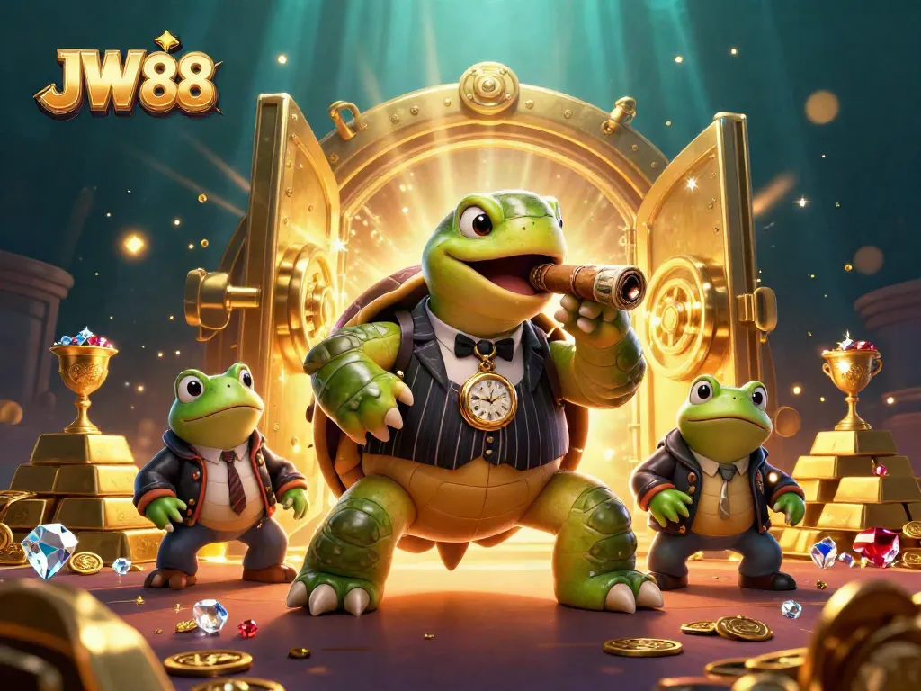 Experience thrilling gameplay at JW 88 with vibrant casino characters and dynamic gold treasures.