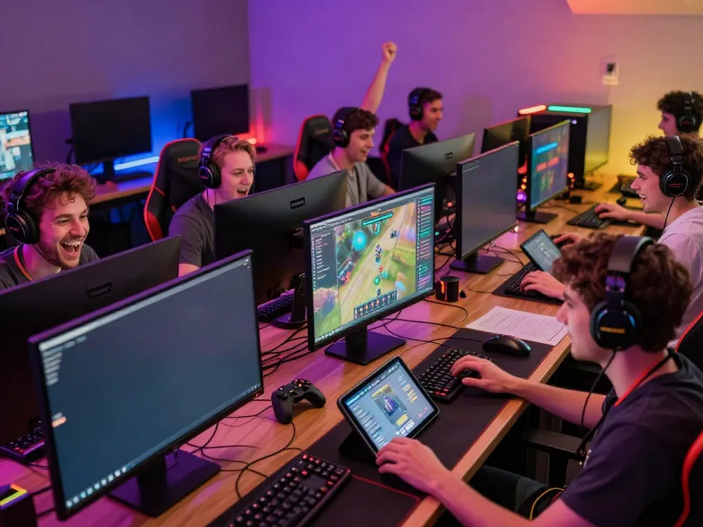 A80 online gaming community with players enjoying interactive games in a lively atmosphere.