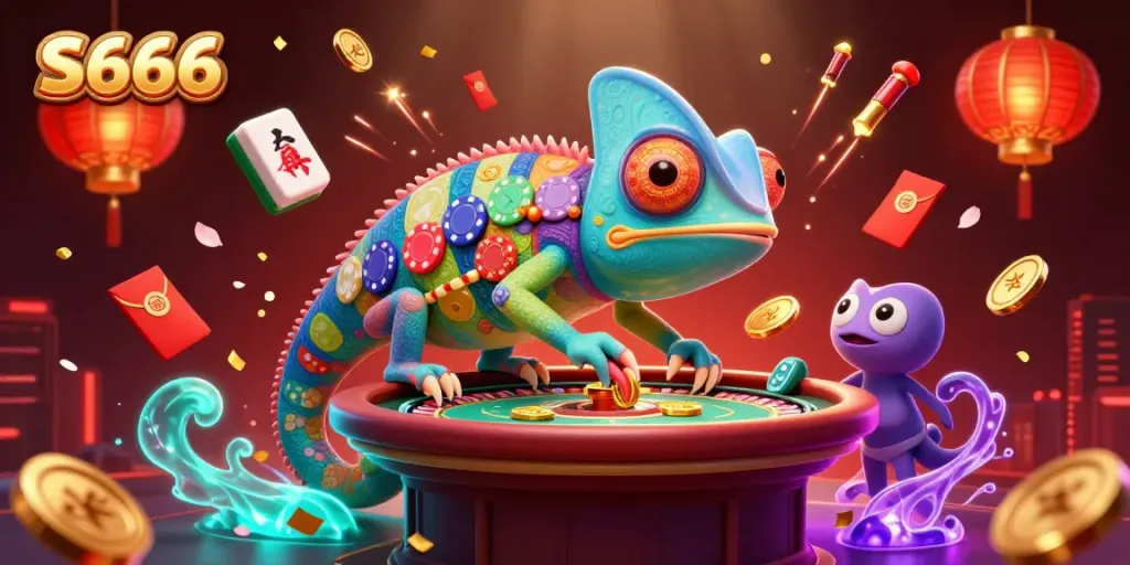 Experience thrilling gaming excitement with S666's vibrant casino atmosphere and colorful characters.