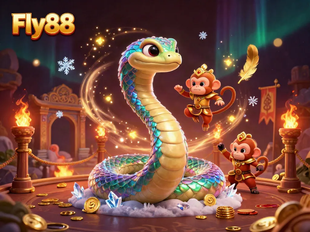 Engage with Fly88's thrilling casino adventure featuring vibrant characters and festive elements.