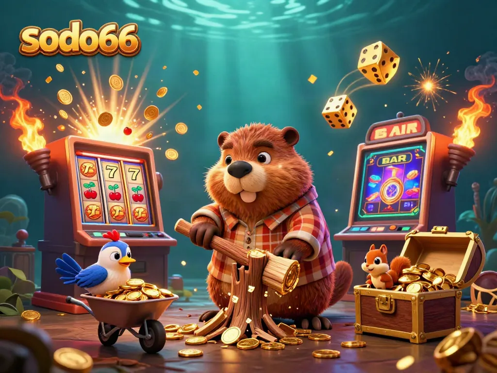 Experience thrilling gameplay at sodo66 with coins raining down and characters in action