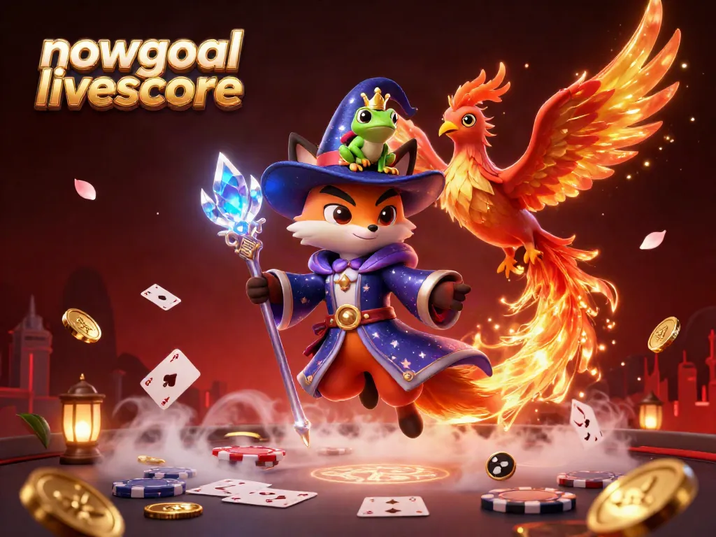 Engage with nowgoal livescore in this lively scene featuring dynamic poker elements and enchanting illustrations.