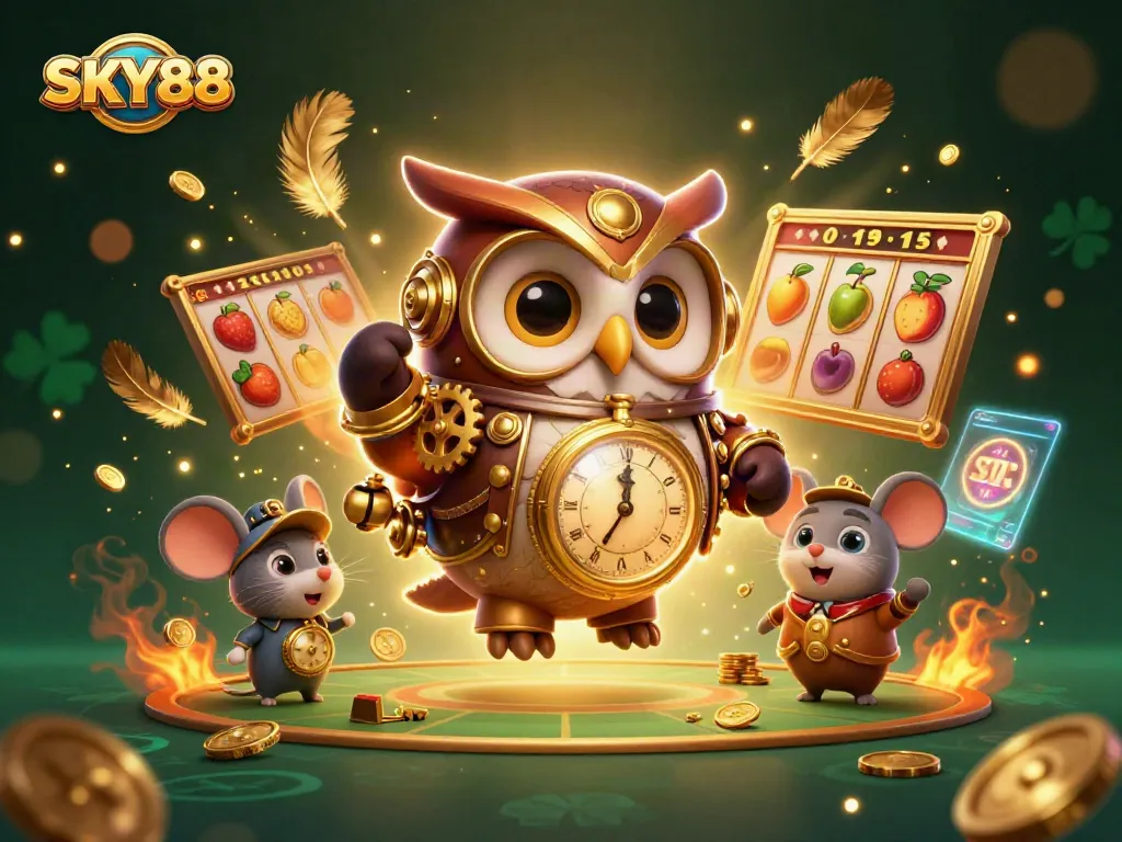 Experience dynamic gameplay with SKY88's 3D casino scene filled with vibrant gaming elements.