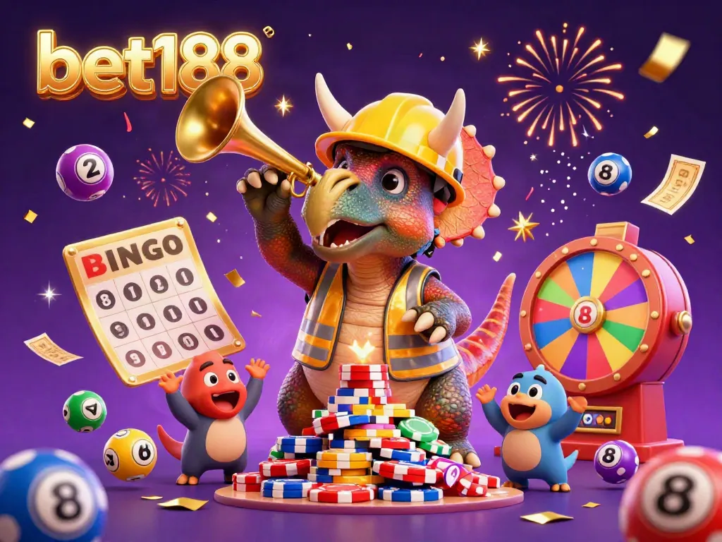 Celebrate your wins at bet188 with an action-packed casino scene filled with colorful elements.